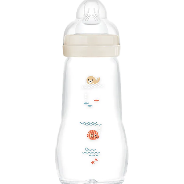 MAM Feel Good Glass Bottle Ass. Farver (260 ml)