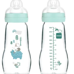 MAM Feel Good Glass Bottle Ass. Farver (260 ml)