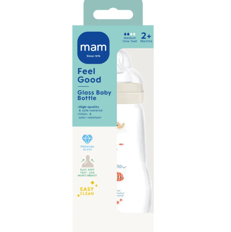 MAM Feel Good Glass Bottle Neutral (260 ml)