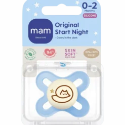 MAM Original Start Night Silk Sut 0-2 Mdr Blue (1 stk)