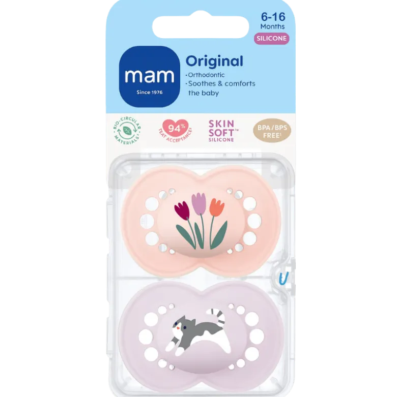 MAM Original Sut 6-16M Silk Pink (2 stk)