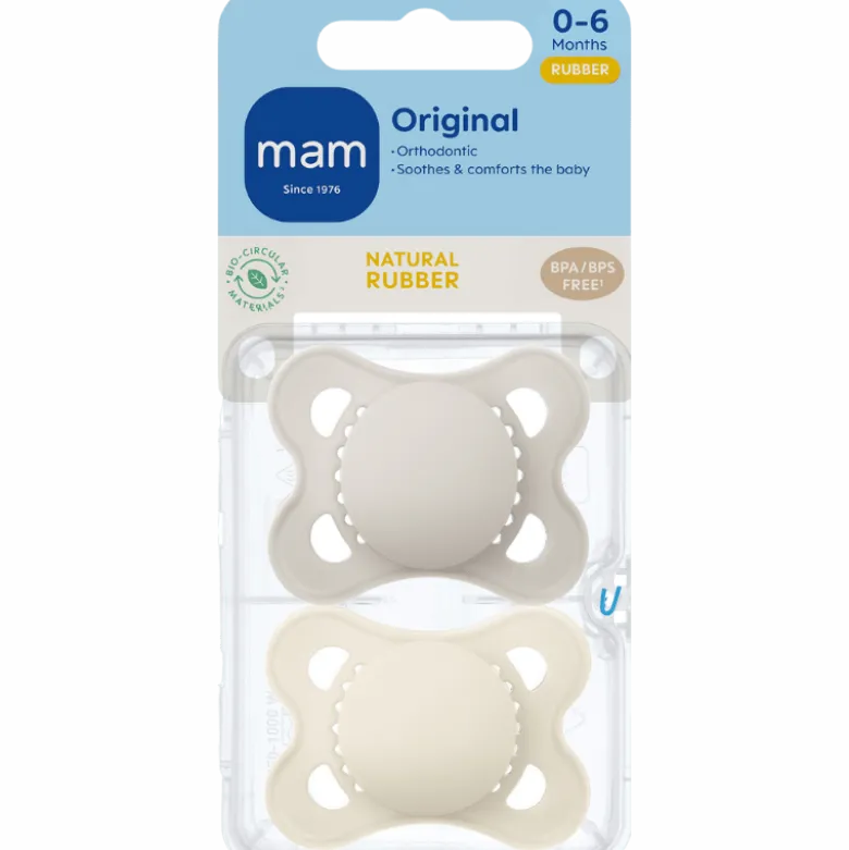 MAM Original Sut Natural Rubber Neutral 0-6M Unprinted (2 stk)
