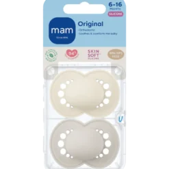 MAM Original Sut Neutral 6-16M Unprinted (2 stk)