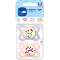 MAM Original Sut Night 0-6M Pink (2 stk)