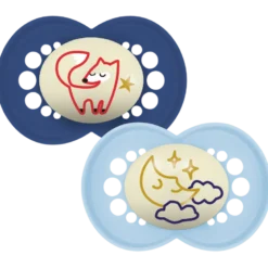 MAM Original Sut Night 6-16M Silicone Blue (2 stk)