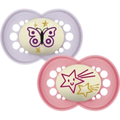 MAM Original Sut Night 6-16M Silicone Pink (2 stk)