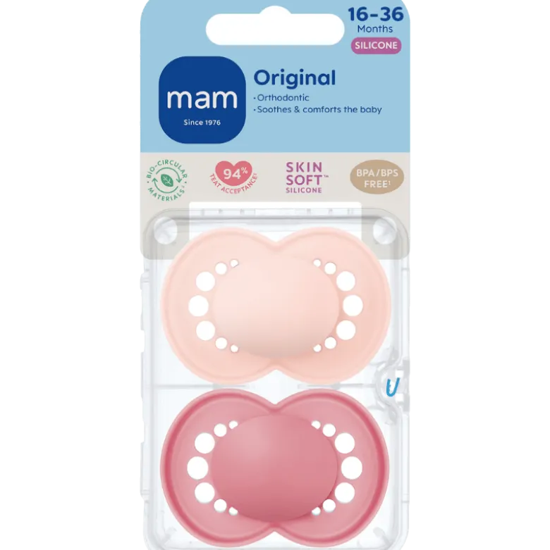 MAM Original Sut Pink 16-36M Unprinted (2 stk)