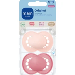 MAM Original Sut Pink 6-16M Unprinted (2 stk)