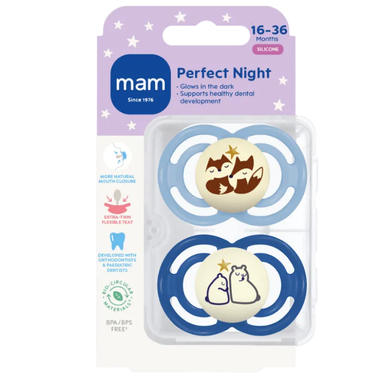 MAM Perfect Night Silk 16-36M Blue (2 stk)