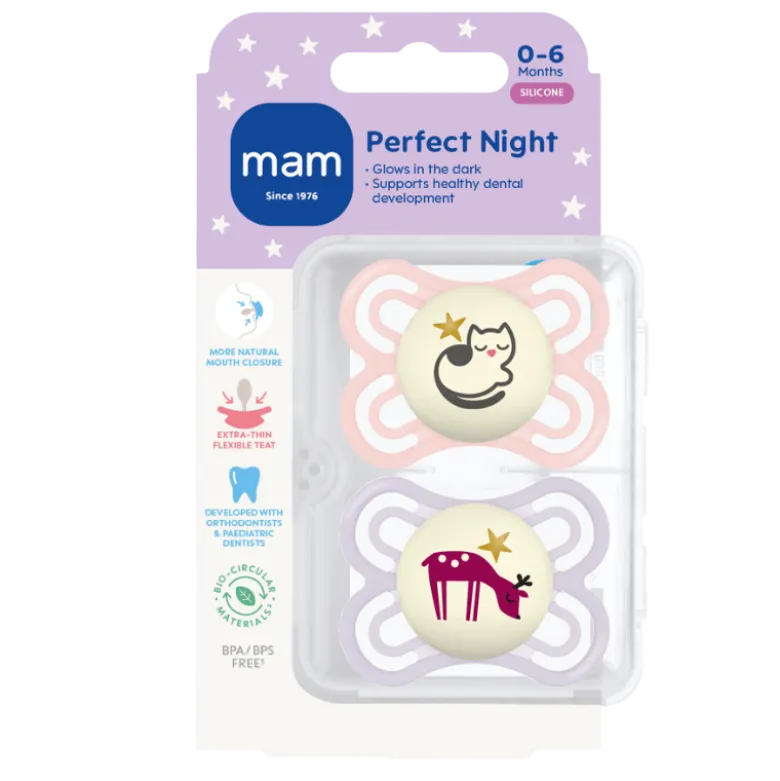 MAM Perfect Night Silk 0-6M Pink (2 stk)
