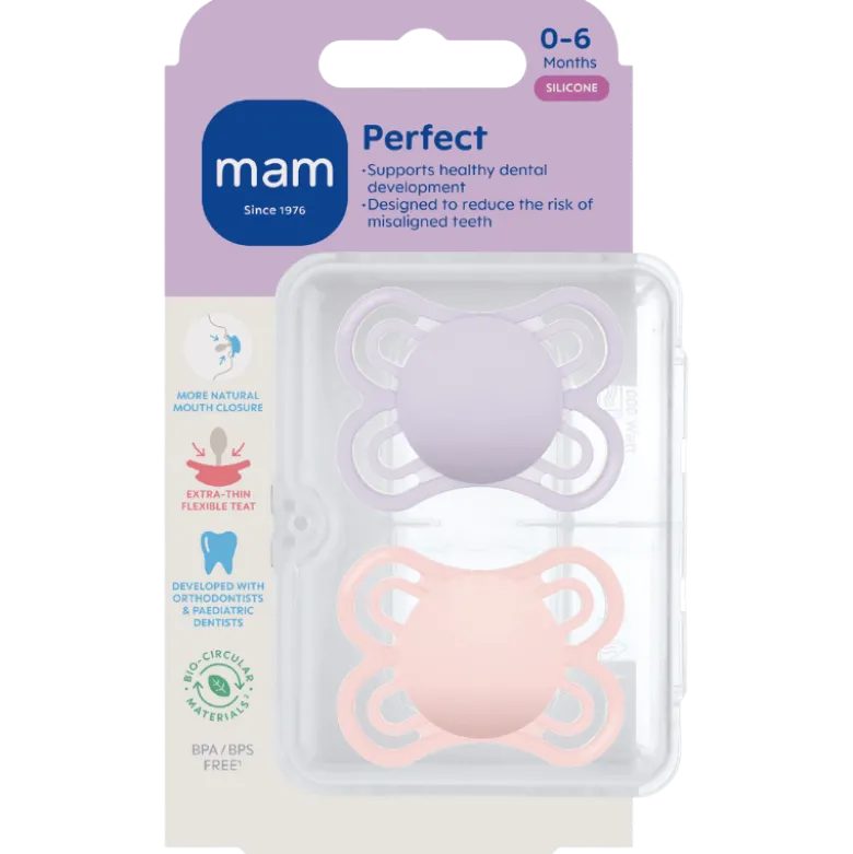 MAM Perfect Silk 0-6M Pink (2 stk)