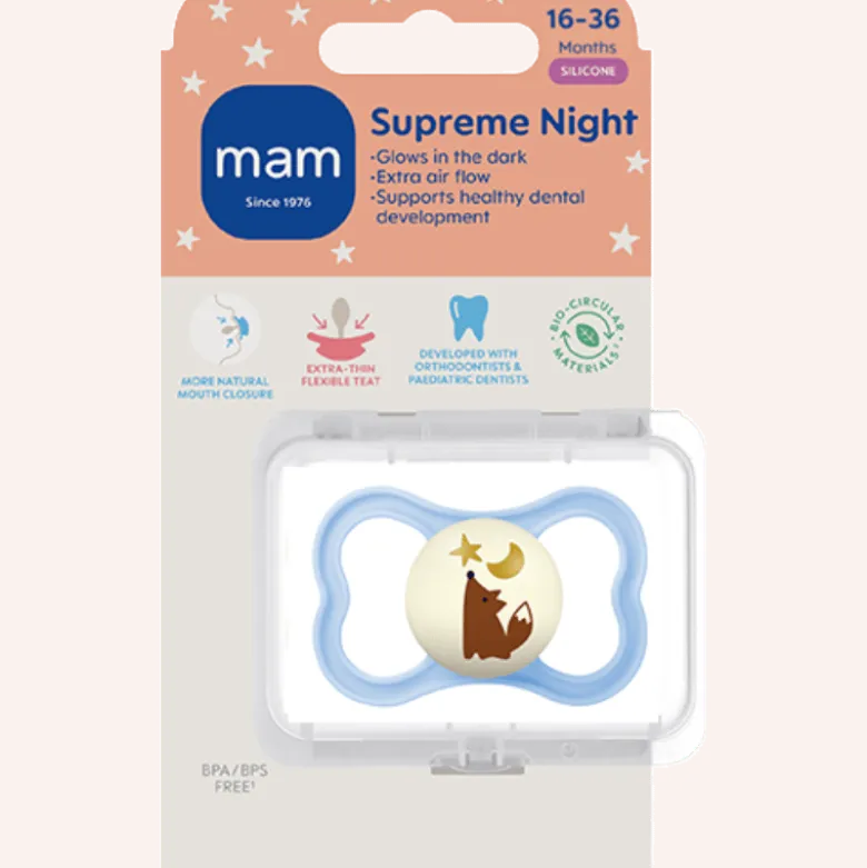 MAM Supreme Night 16-36M Silk Blue (1 stk)