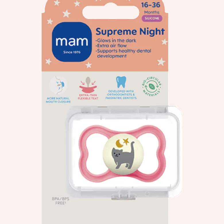 MAM Supreme Night 16-36M Silk Pink (1 stk)