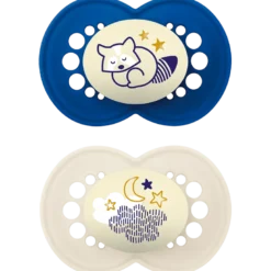 MAM Sut Original Night 16-36M Silicone Blue (2 stk)