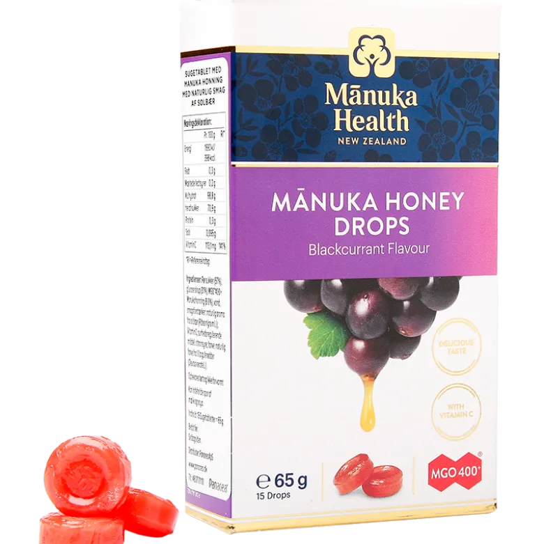Manuka Health MGO 400+ Manuka Honey Drops Solbær (15 stk)