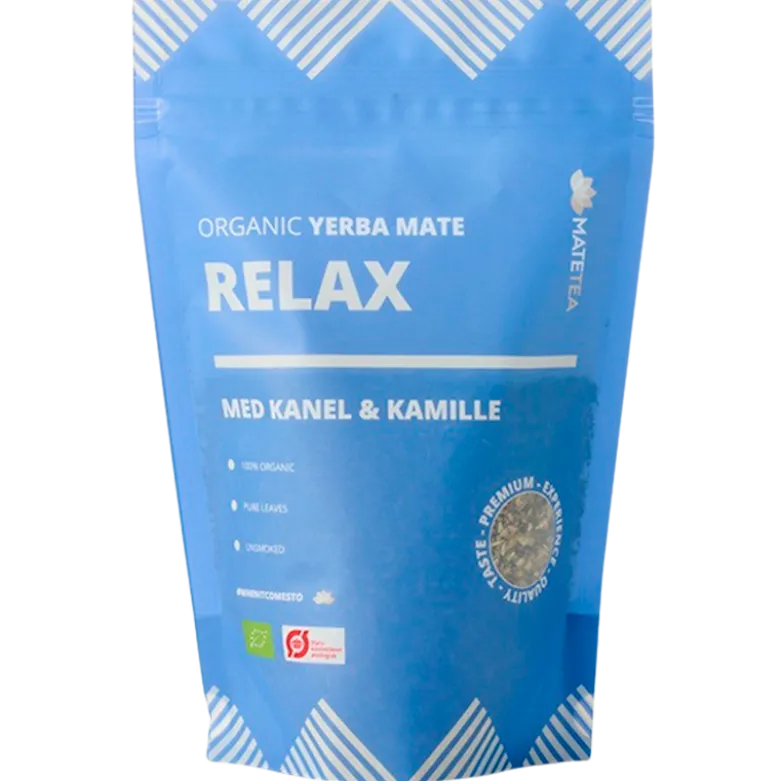 Matetea Yerba Mate Relax Kanel Og Kamille Ø (180 g)