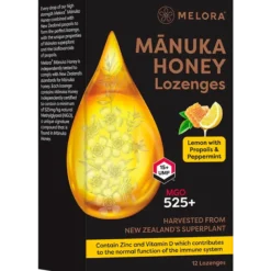 Melora Manuka Honey & Propolis Lozenges Lemon & Peppermint (12 stk)