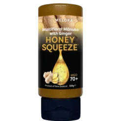Melora Multifloral Manuka Honey 70+ MGO Ginger Squeeze (330 g)