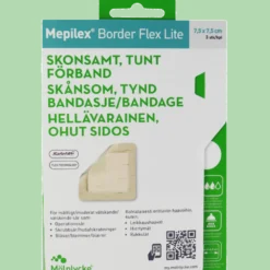 Mepilex Border Flex Lite Tynd Fleksibel Skum M. Silikoneklæb 7,5 x 7,5 cm (3 stk)