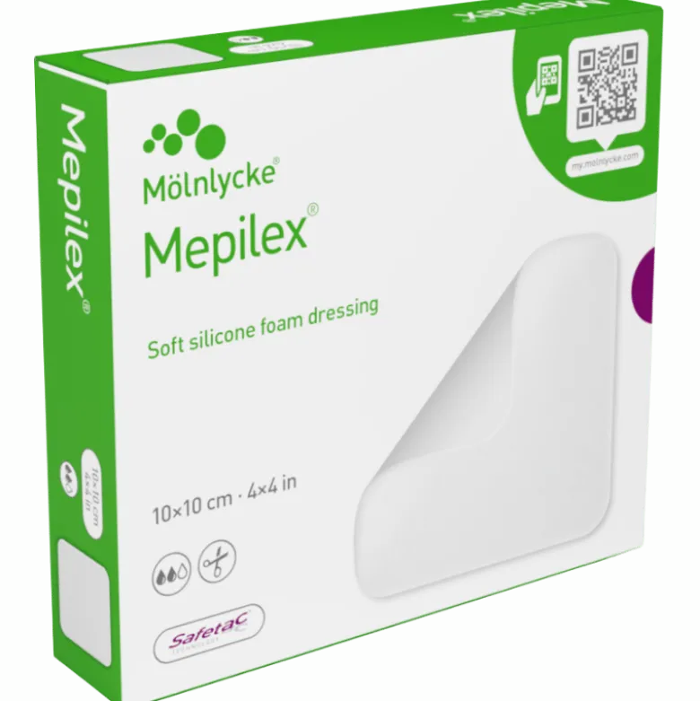 Mepilex Skum M. Silikoneklæb 10 x 10 cm (2 stk)