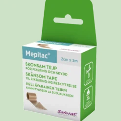 Mepitac Fikseringstape M. Silikoneklæb 2 cm x 3 m (1 stk)
