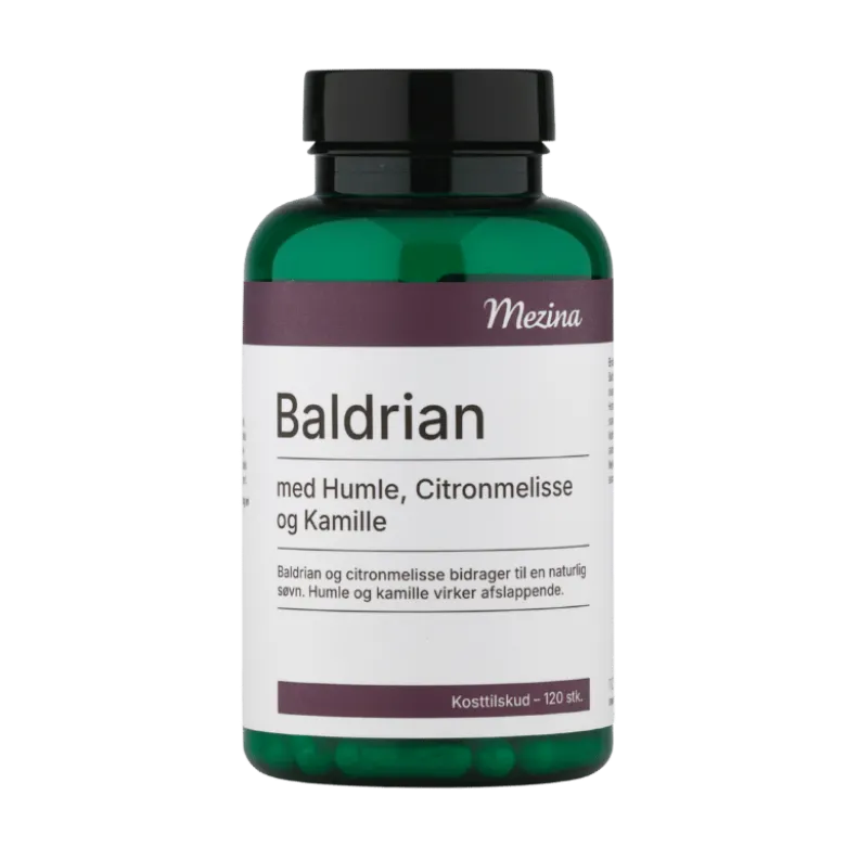 Mezina Baldrian + Humle Citronmelisse & Kamille (120 kaps)