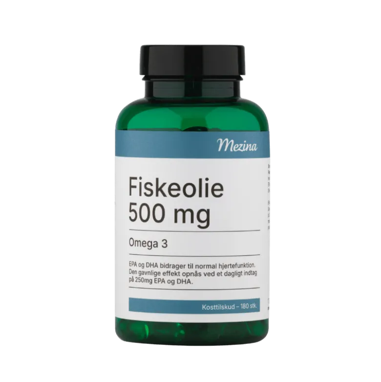 Mezina Fiskeolie Omega 3 500 mg (180 kaps)