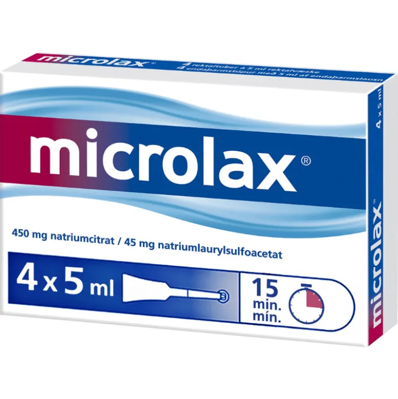 Microlax Rektalvæske 9+90 mg/ml (4x5 ml)