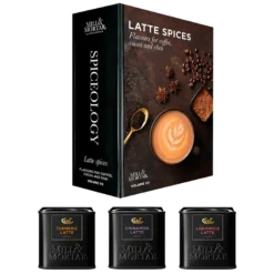 Mill & Mortar 3 Latte Spices Gaveæske - Gurkemeje-, Lakrids- & Kanel Latte Ø (150 g)