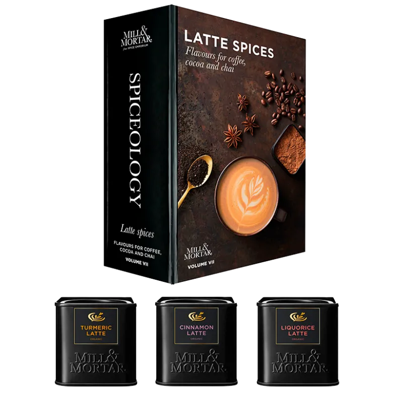 Mill & Mortar 3 Latte Spices Gaveæske - Gurkemeje-, Lakrids- & Kanel Latte Ø (150 g)