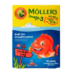 Møllers Omega-3 Fisk Jordbærsmag (45 stk)