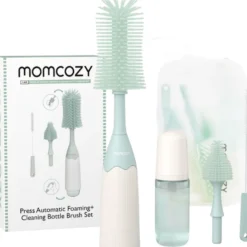 Momcozy Flaskebørste Kit Push-Press Design Grøn (1 sæt)