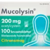 Mucolysin 200 mg Citronsmag (100 brusetabletter)