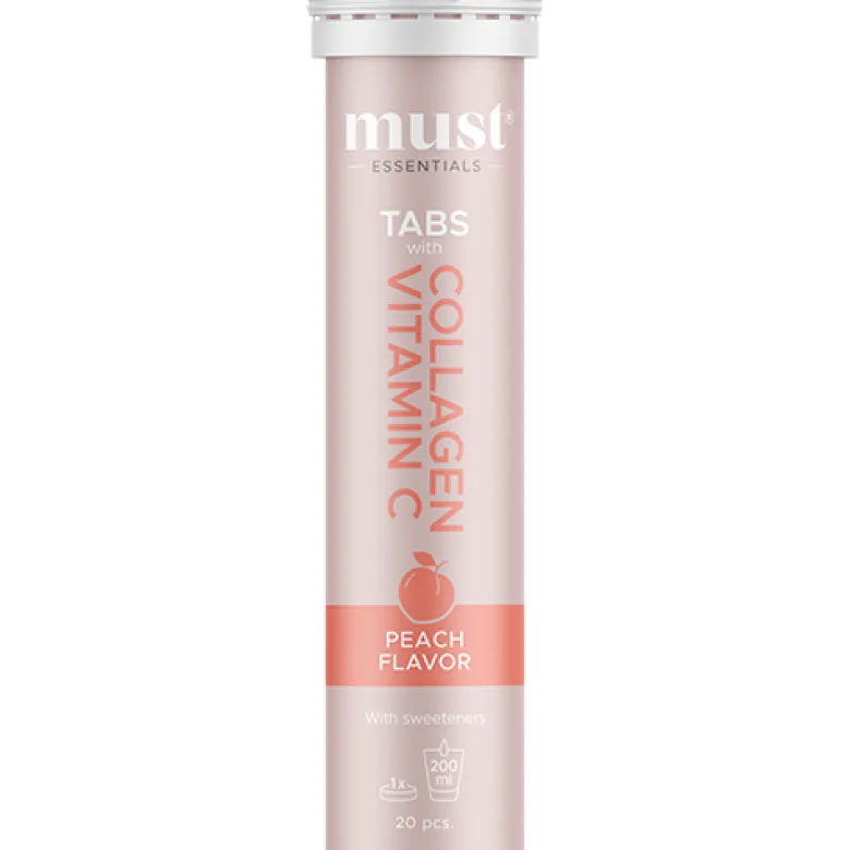 Must Essentials Collagen Tabs Vitamin C Peach (20 tabl)