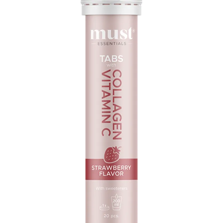 Must Essentials Collagen Tabs Vitamin C Strawberry (20 tabl)