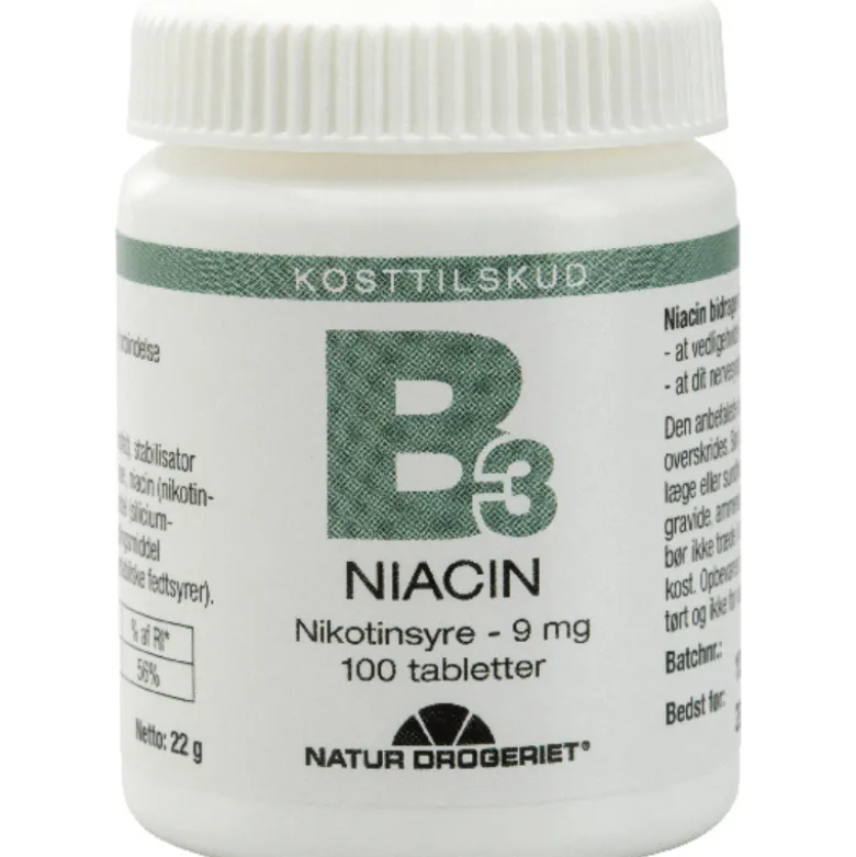 Natur Drogeriet B3 Niacin Nikotinsyre 9 mg (100 tab)