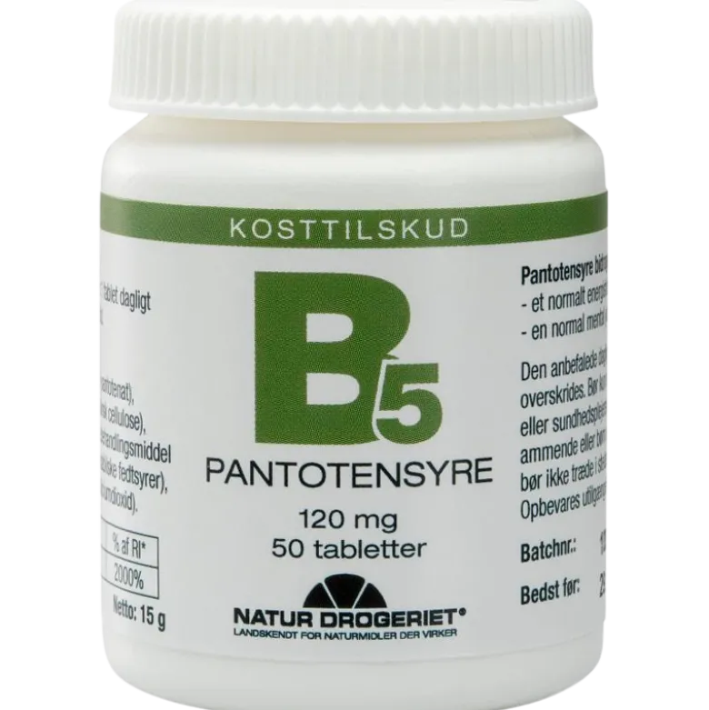Natur Drogeriet B5 Pantotensyre 120 mg (50 tabletter)