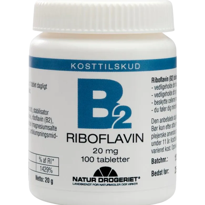 Natur Drogeriet B2 Riboflavin 20 Mg (100 tab)