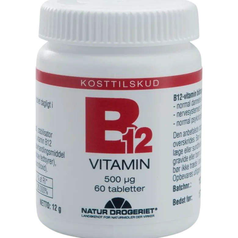 Natur Drogeriet B12 Vitamin 500 ug (60 tabletter)