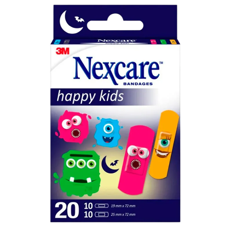 Nexcare Happy Kids Monster Plastre (20 stk)