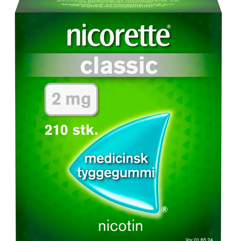 Nicorette Classic Medicinsk Tyggegummi 2 mg (210 stk)