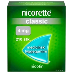 Nicorette Classic Medicinsk Tyggegummi 4 mg (210 stk)