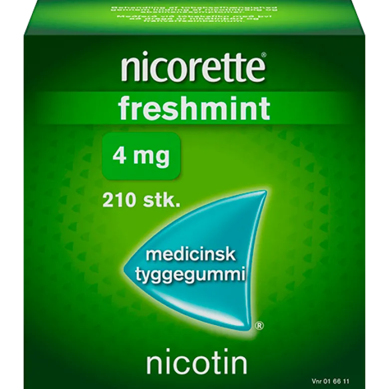 Nicorette Freshmint Medicinsk Tyggegummi 4 mg (210 stk)
