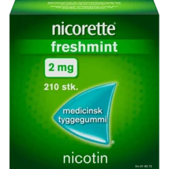 Nicorette Freshmint Medicinsk Tyggegummi 2 mg (210 stk)
