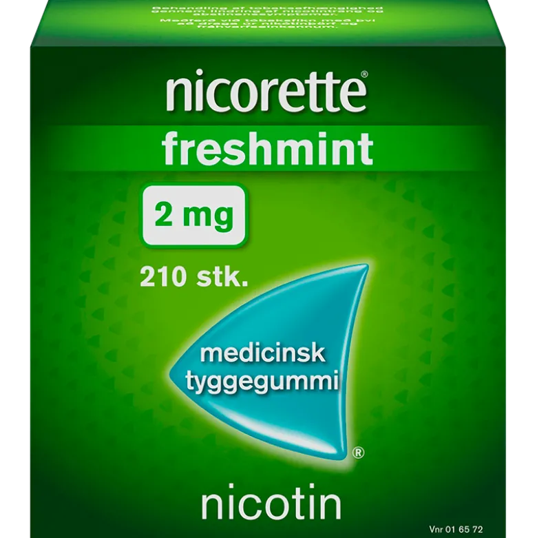 Nicorette Freshmint Medicinsk Tyggegummi 2 mg (210 stk)