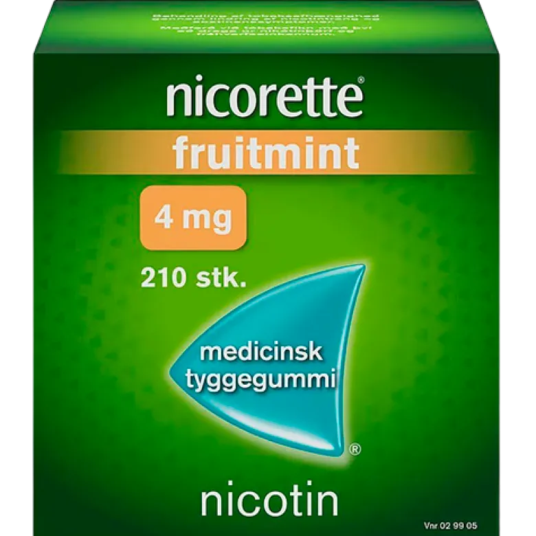 Nicorette Fruitmint Medicinsk Tyggegummi 4 mg (210 stk.)