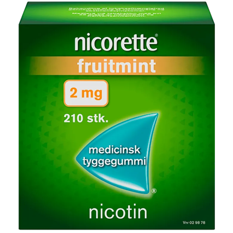 Nicorette Fruitmint Medicinsk Tyggegummi 2 mg (210 stk)