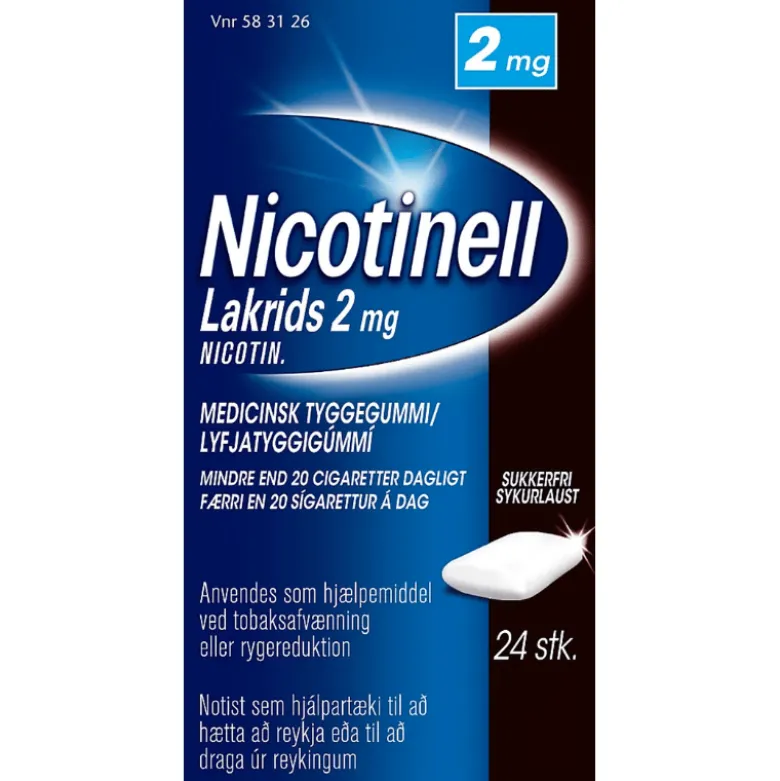 Nicotinell Lakrids Tyggegummi 2 mg (24 stk)