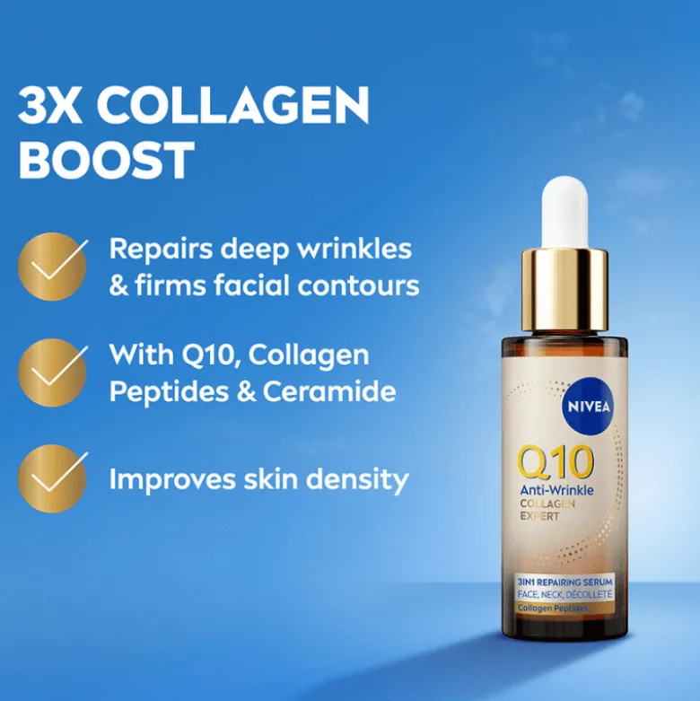 Nivea Q10 Anti-Wrinkle Collagen Expert 3-In-1 Serum (30 ml)