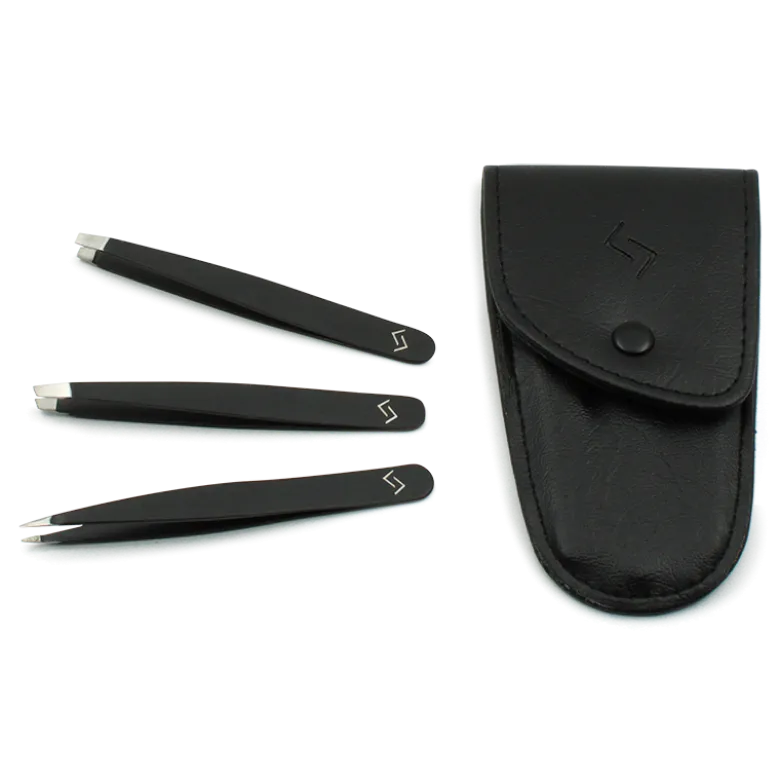 Njord Eyebrow Tweezer Set Black (1 sæt)